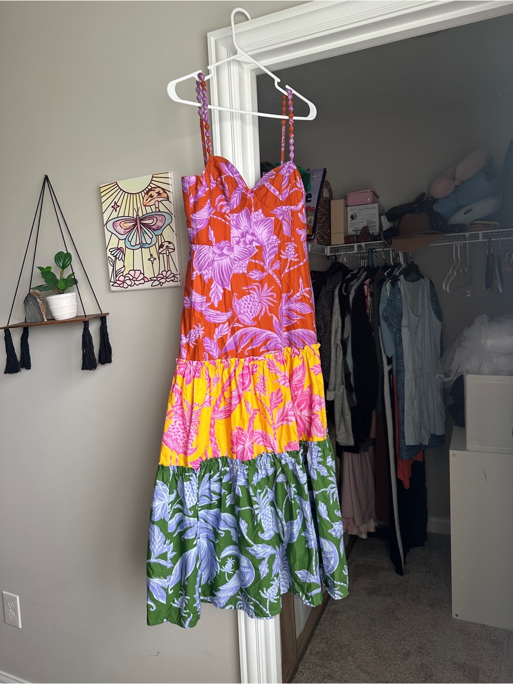 *modified* FARM Rio Multicolor Floral Tiered Maxi Dress